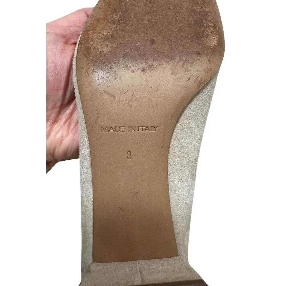 Everlane day heel suede light tan preppy money‎ 90s sz 8